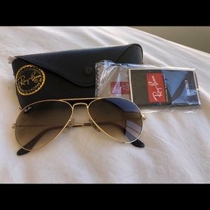 RAYBAN✨ 55mm Gold Frame & Brown Gradient Lens